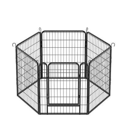 6 Panels Heavy Duty Metal Playpen with Door,31.7"H Dog Fence Pet Exercise Pen for Outdoor, Indoor