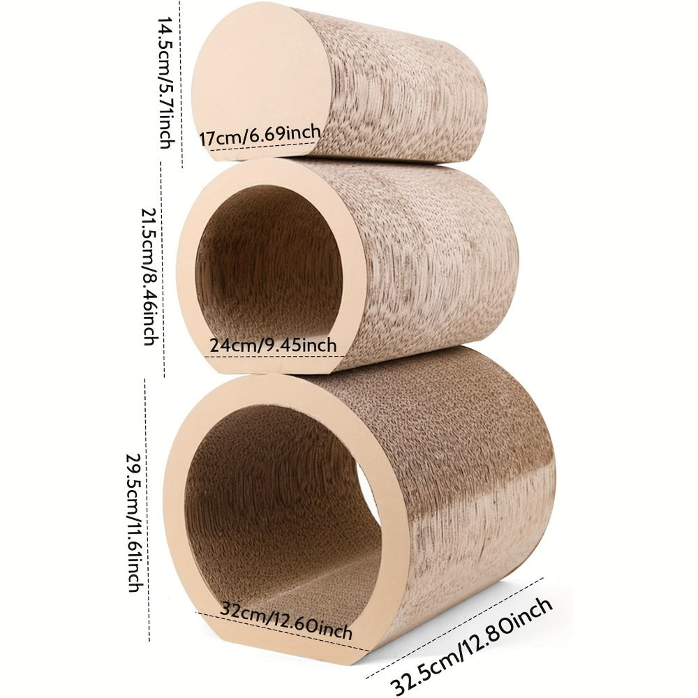 3 in 1 cat Tunnel Bed, 3 Sizes cat Scratching Board Bed, Corrugated cat Scratching Board, Hide and Play DIY cat Wheel