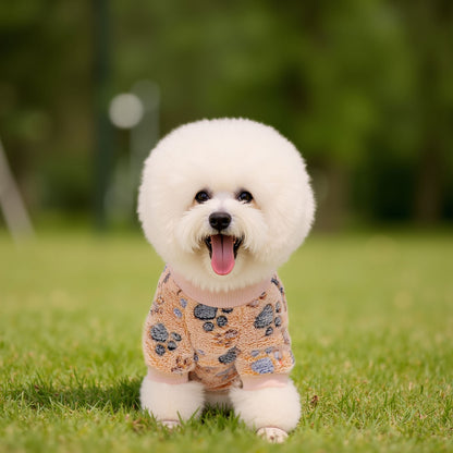 Dog Fuzzy Velvet Pajamas, Dog Winter Clothes for Small Dogs Boy Girl, Pet Jumpsuit, Doggy Apparel