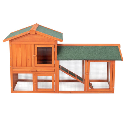 61" Wooden Chicken Coop Hen House Rabbit Wood Hutch Poultry Cage Habitat