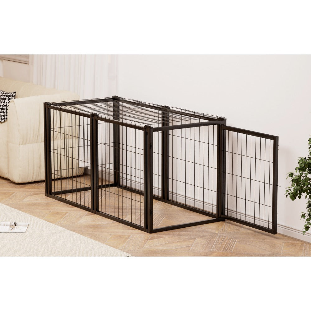 Dog Crate 47.2" Dog Kennel for Small Medium Dogs, Puppy Dog Playpen with Top, Pet Cage, Indoor, Black.47.2"L X 22"W X 24"H.