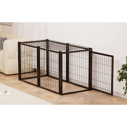 Dog Crate 47.2" Dog Kennel for Small Medium Dogs, Puppy Dog Playpen with Top, Pet Cage, Indoor, Black.47.2"L X 22"W X 24"H.