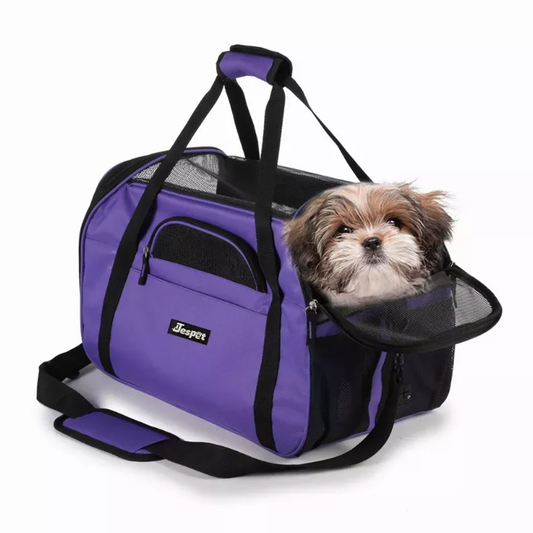 TD JESPET Airline Approved Cat and Dog Carrier Soft-Sided Collapsible Travel Handbag for Small Dogs Cats Car Seat Pet Carrier