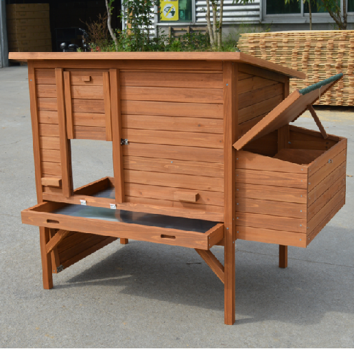 Easy Cleaning Wooden Poultry Hutch Rabbit Cage Waterproof Chicken Coop Hen House with Nesting Box for Yard