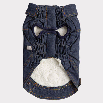 TD GF Luxury Pet Coat Elasto-Fit Denim Dog Jacket in XS XL XXL Winter Style Solid Pattern Cute Polyester Cloth Accessories