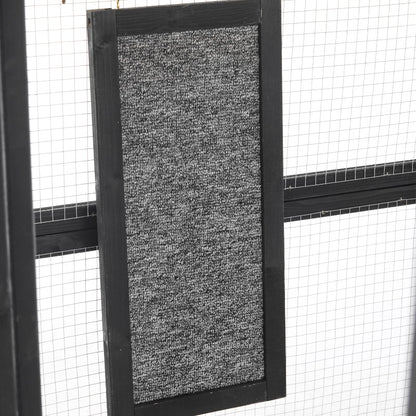 Outdoor Cat House, DIY Cat Enclosure, Cat Catio with Double Enter Doors, 62.8"L X 32.2"W X68.5"H Balcony Cat Playpen