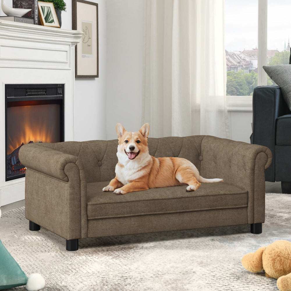 Elegant Rectangle Pet Bed for Small and Medium  Dogs, Durable Elevated Dog Sofa Bed, Comfortable Dog Couch