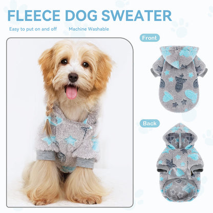 Warm Winter Dog Hoodie Soft Velvet Puppy Sweater Reflective Breathable