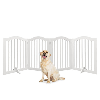 27.6" Height Tall Freestanding Pet Gate,with 2 pcs Support Feet Ideal for Stairs, Doorways, Halls, Kitchens, Heavy Duty Gat