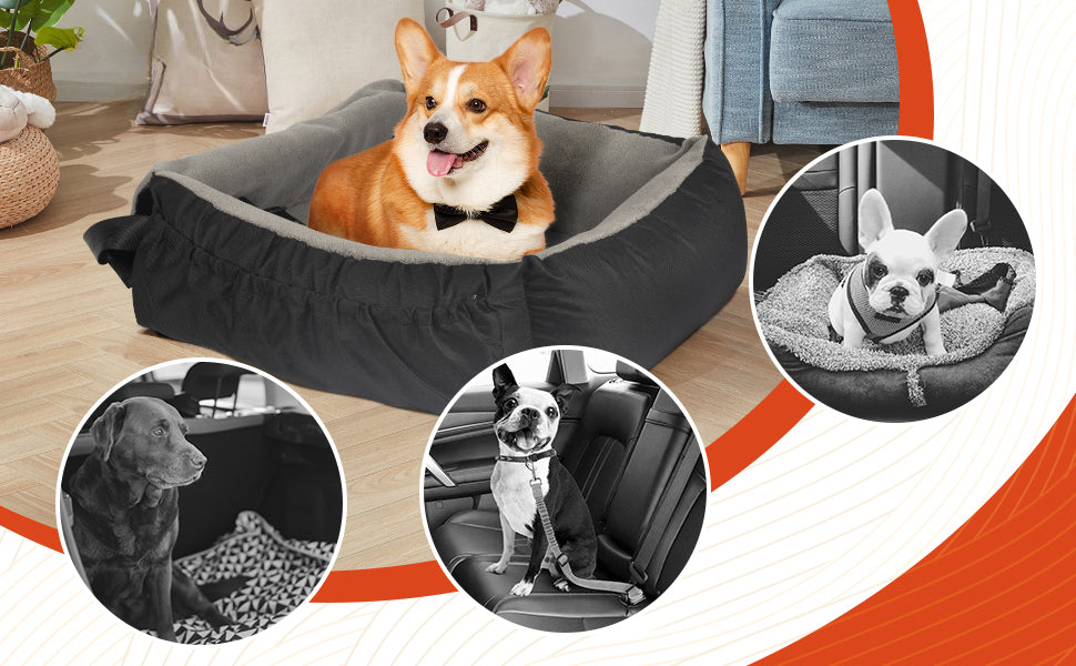 Pet Car Seat Cushion Small Dog Car Seat Safety Belt Coral Fleece Dog Booster Cushion Car Seat