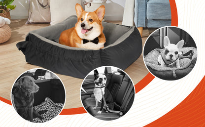 Pet Car Seat Cushion Small Dog Car Seat Safety Belt Coral Fleece Dog Booster Cushion Car Seat