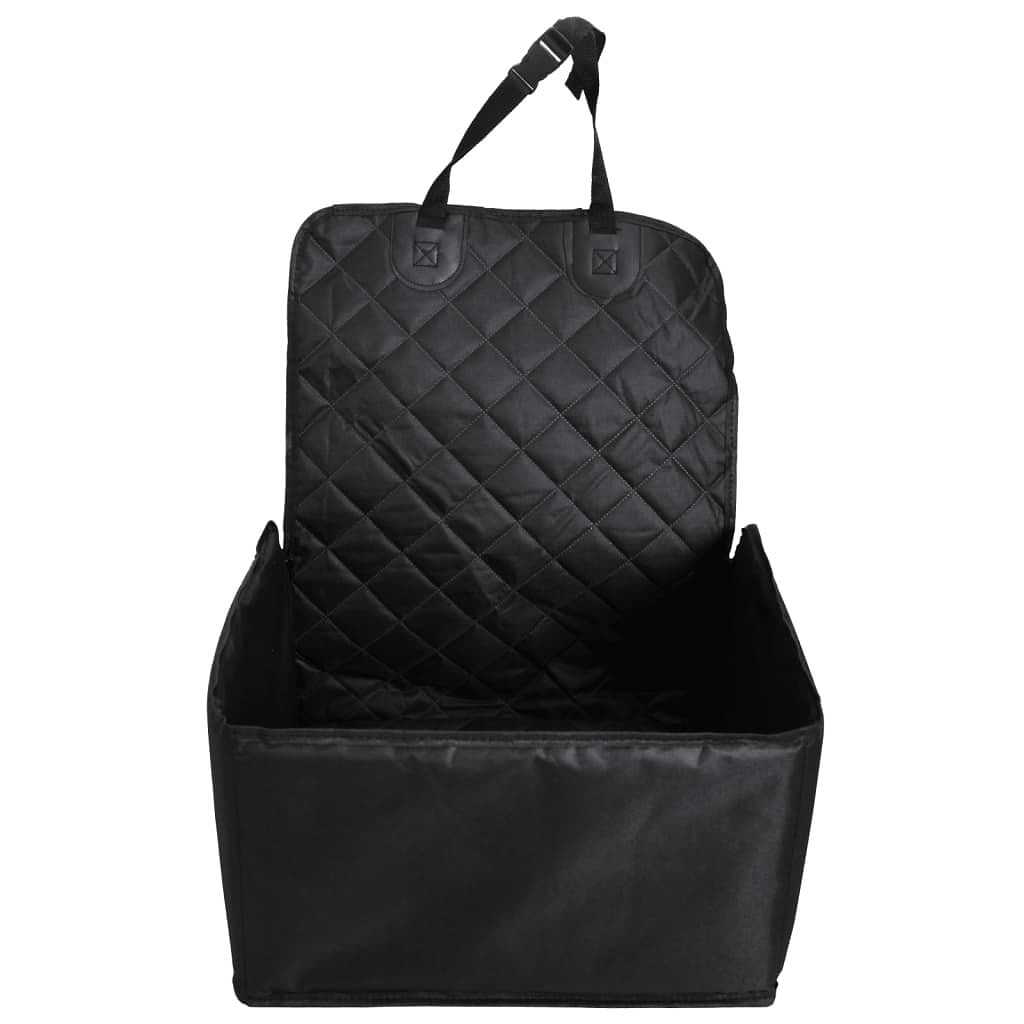 VidaXL W2B Black 600D Oxford Fabric Dog Car Seat 17.7x17.7x9.8/21.7in with Animal Print Pattern for Cats