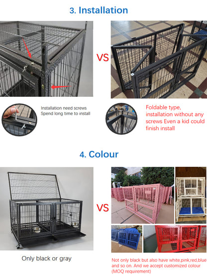 United States WAREHOUSE 7 DAYS to DOOR Metal and Glass Puppy Whelp Ing Box Large Aluminum Dog Elevated Whelp Ing Box with Fence