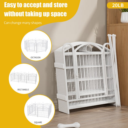 Dog Playpen Indoor 24 Inch 8 Panels Metal Dog Pen Pet  Fence Outdoor Exercise Pen with Doors, Heavy Duty Dog Fence Puppy Pen