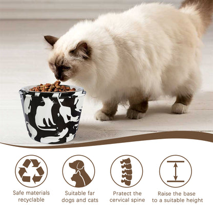 6" Anti-Vomiting Stainless Steel Pet Bowl for Small and Medium Dogs and Cats - Non-slip, Modern Design with Spine Protection