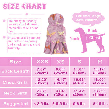 Warm Winter Dog Skirt Soft Velvet Puppy Clothes Reflective Breathable