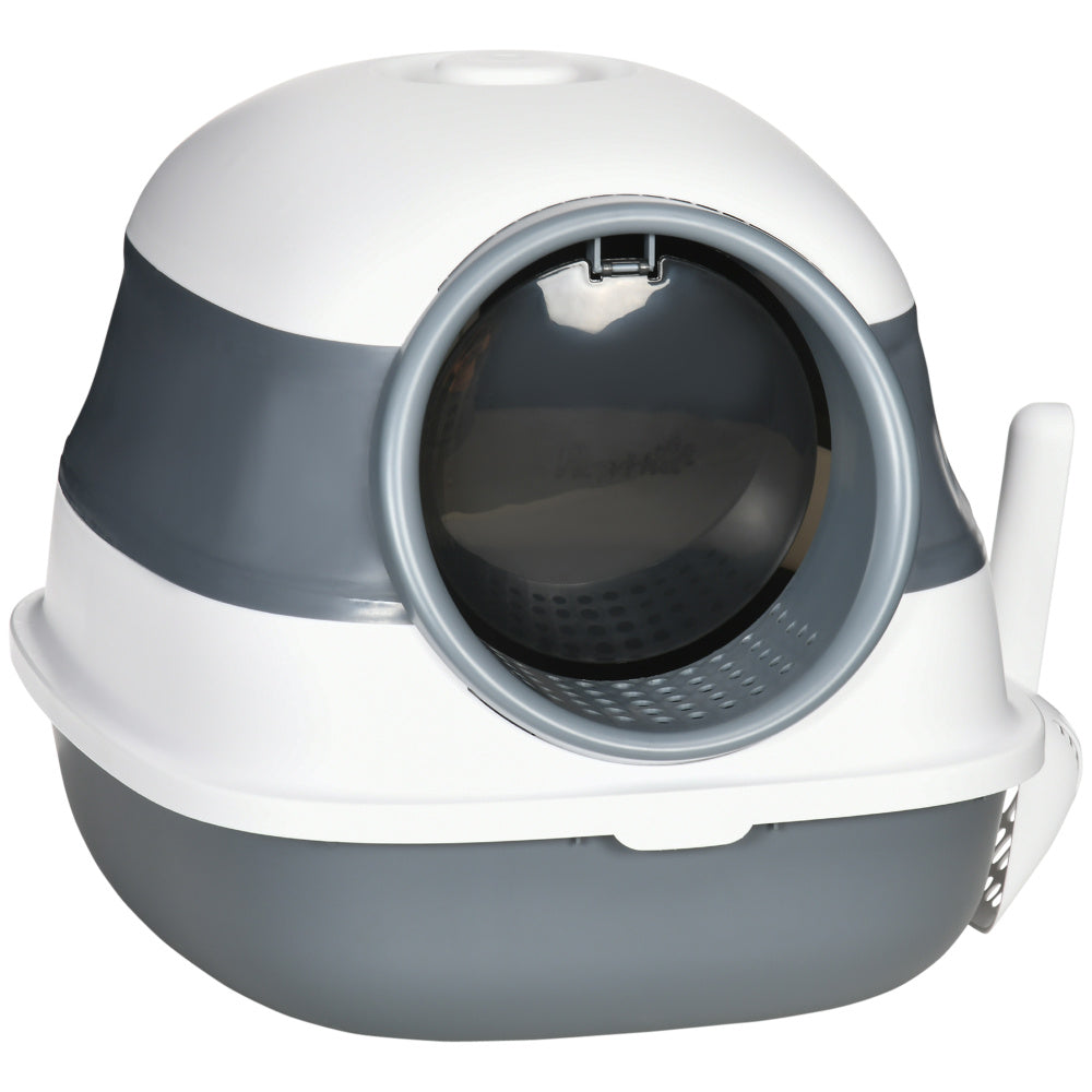 Cat Litter Box with Lid, Covered Litter Box w/ High Sides, Air Freshener, Large Two-Way Entrance Kitty Litter Box