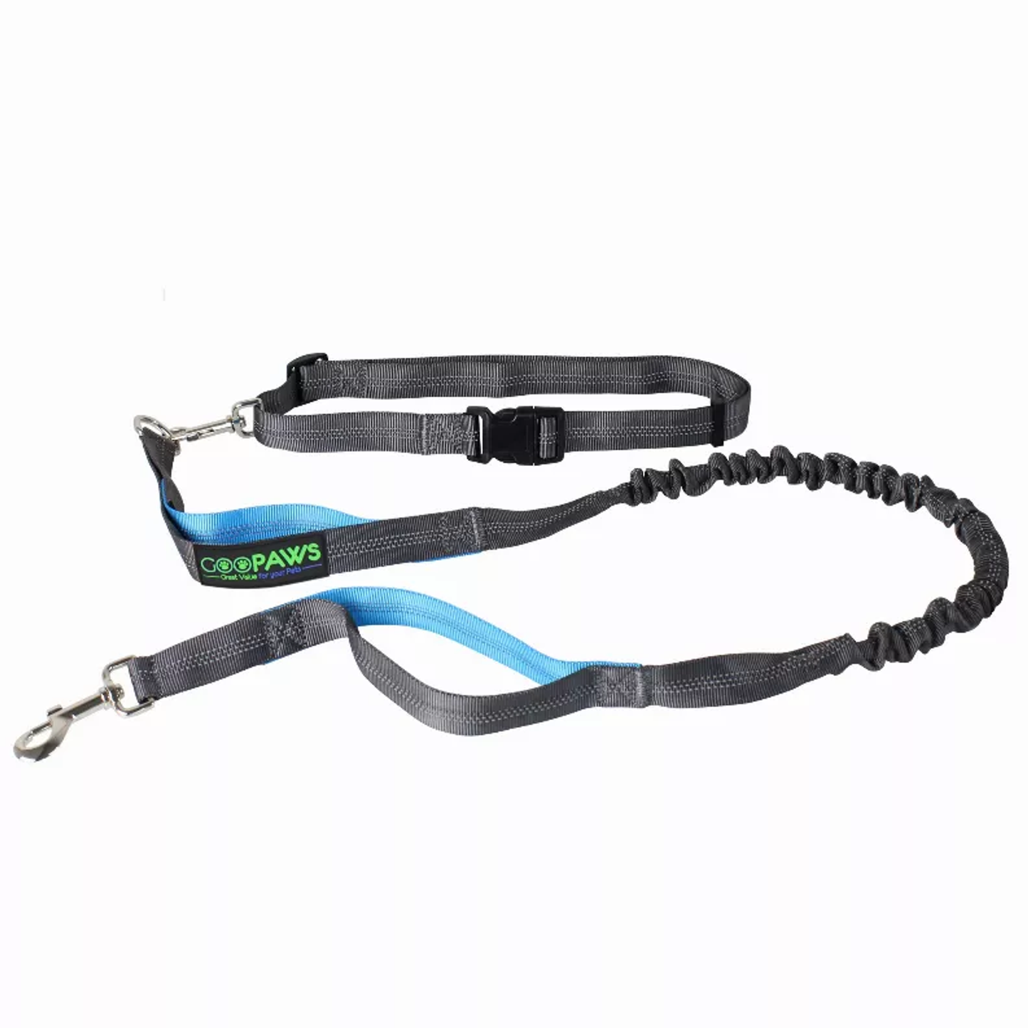 TD JESPET Dual Handle Waist Leash for Medium Large Dogs Hand-Free Running Reflective Bungee Adjustable for Durable Exercise