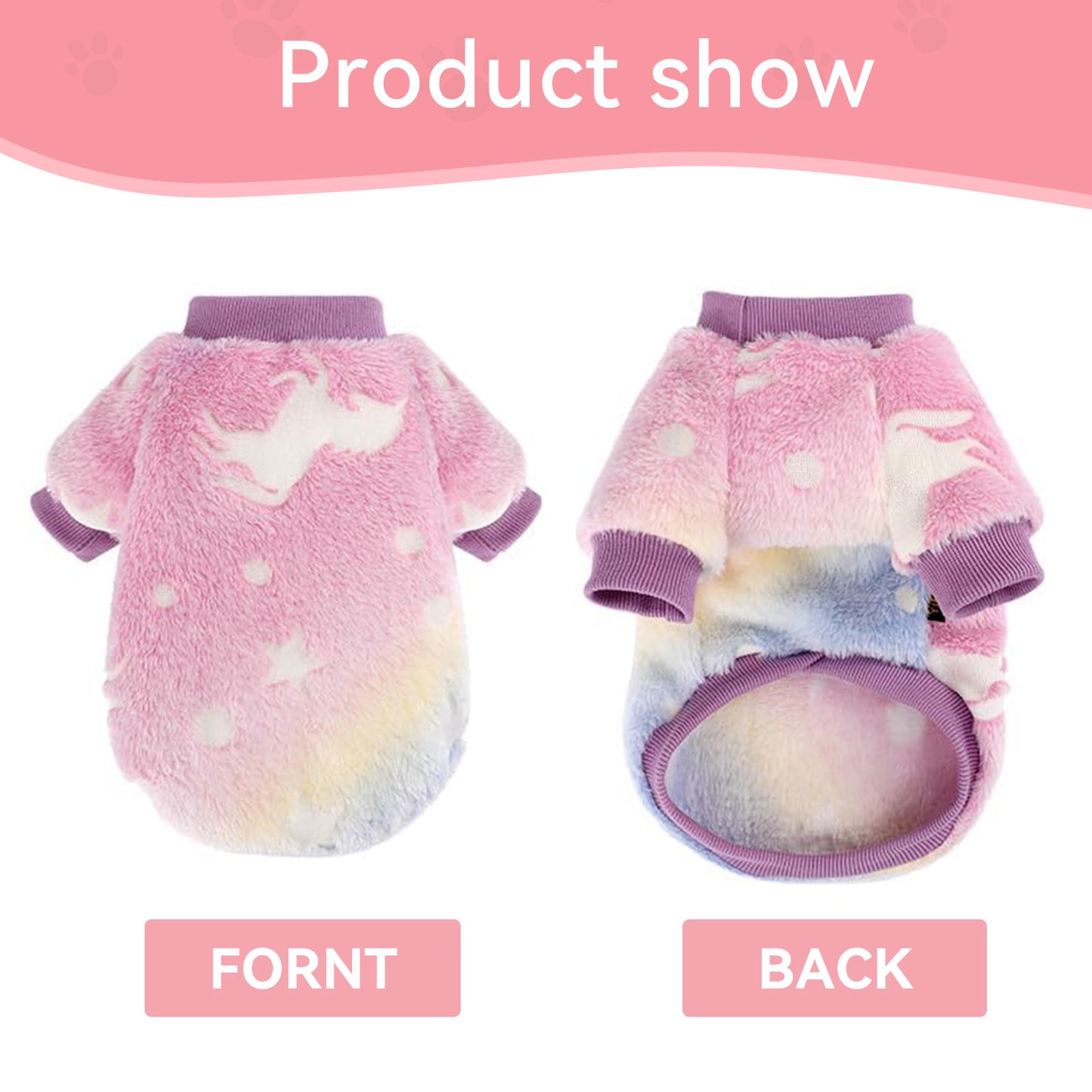 Warm Winter Dog Jumpsuit Soft Velvet Puppy Sweater Reflective Breathable D2008