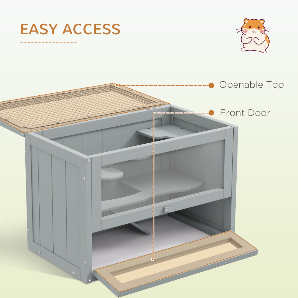 2-Level Hamster Cage Mice and Rat House, Small Animal Habitat for Guinea Pigs, Chinchillas with Openable Top