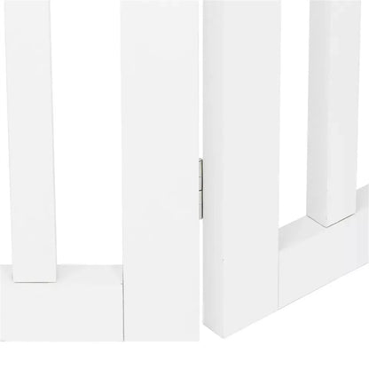 24" Folding Freestanding Wood Pet Dog 4 Panel Safety Gate - White