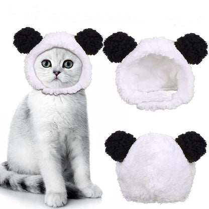 1 or 2pcs Cute Cat Costume Warm Bear Hats for Cat Adjustable Soft Small Pet Headwear Bear Hat for Cat Puppy Dog Holiday