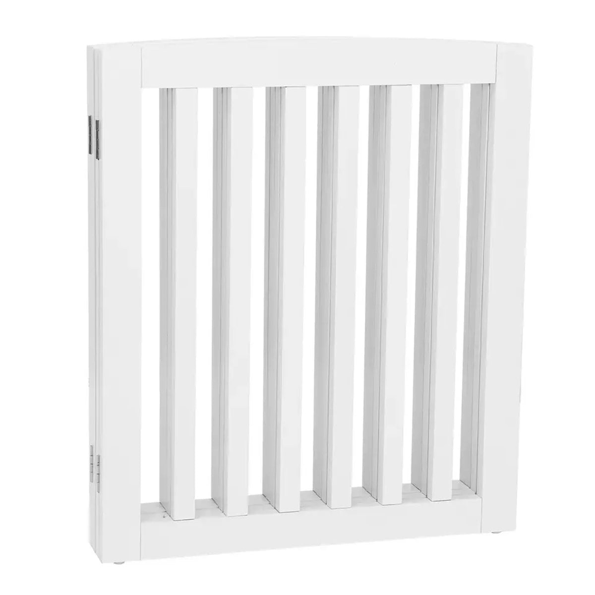 24" Folding Freestanding Wood Pet Dog 4 Panel Safety Gate - White