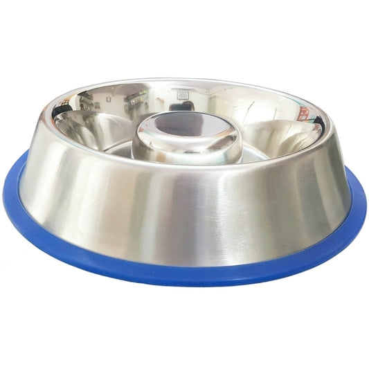 TD Large Slow Feed Anti-Bloat Dog Bowl with Bonded Silicone Base Portable Foldable Cat Bowl for Indoor and Outdoor Travel