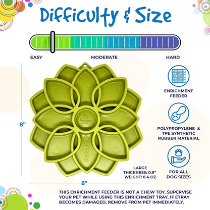TD 2-in-1 ETray Mandala Design Silicone Outdoor Travel Bowls for Cats and Dogs Enrichment Tray for Animals' Food