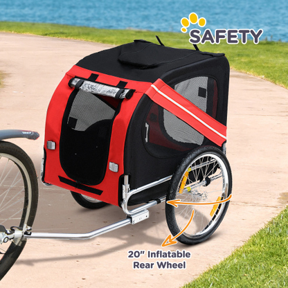 Aosom Large Wheel Off-Road Dog Bike Trailer Pet Cart 3 Entrances Mesh Screen for Bicycle Wagon Cargo Carrier Travel FCJ