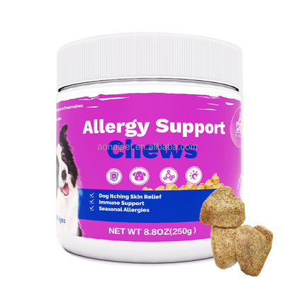 Allergy Itch Relief Anti-Shedding Dog Chews Treat Skin Coat Supplement for Pets Hot Spots Treatment Pet Health Care Supplement