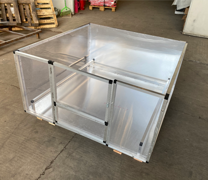 United States WAREHOUSE 7 DAYS to DOOR Metal and Glass Puppy Whelp Ing Box Large Aluminum Dog Elevated Whelp Ing Box with Fence