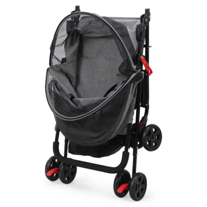 Foldable Small Dog & Cat Stroller with Storage Basket Gray & Black FCJ Pet Carriers for Puppies