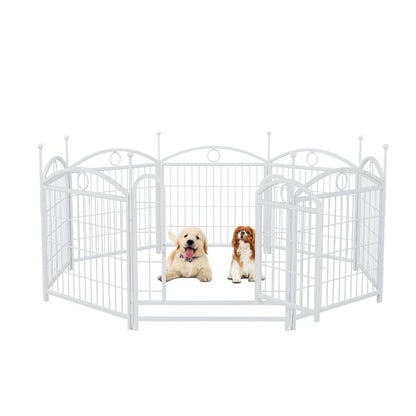 Dog Playpen Indoor 24 Inch 8 Panels Metal Dog Pen Pet  Fence Outdoor Exercise Pen with Doors, Heavy Duty Dog Fence Puppy Pen