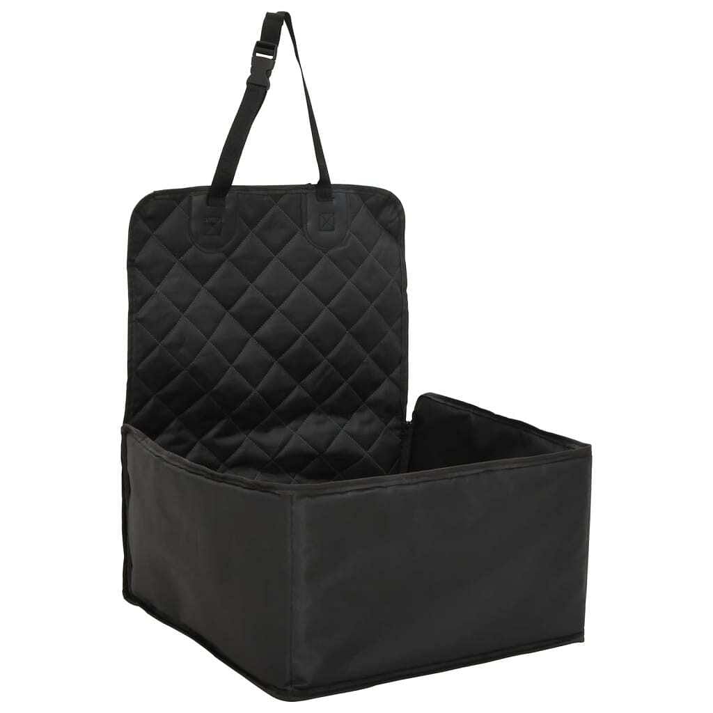 VidaXL W2B Black 600D Oxford Fabric Dog Car Seat 17.7x17.7x9.8/21.7in with Animal Print Pattern for Cats