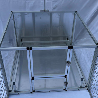 United States WAREHOUSE 7 DAYS to DOOR Metal and Glass Puppy Whelp Ing Box Large Aluminum Dog Elevated Whelp Ing Box with Fence