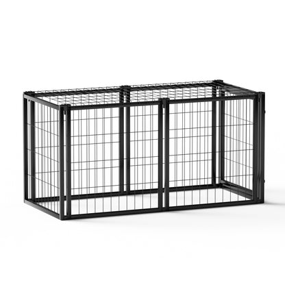 Dog Crate 47.2" Dog Kennel for Small Medium Dogs, Puppy Dog Playpen with Top, Pet Cage, Indoor, Black.47.2"L X 22"W X 24"H.