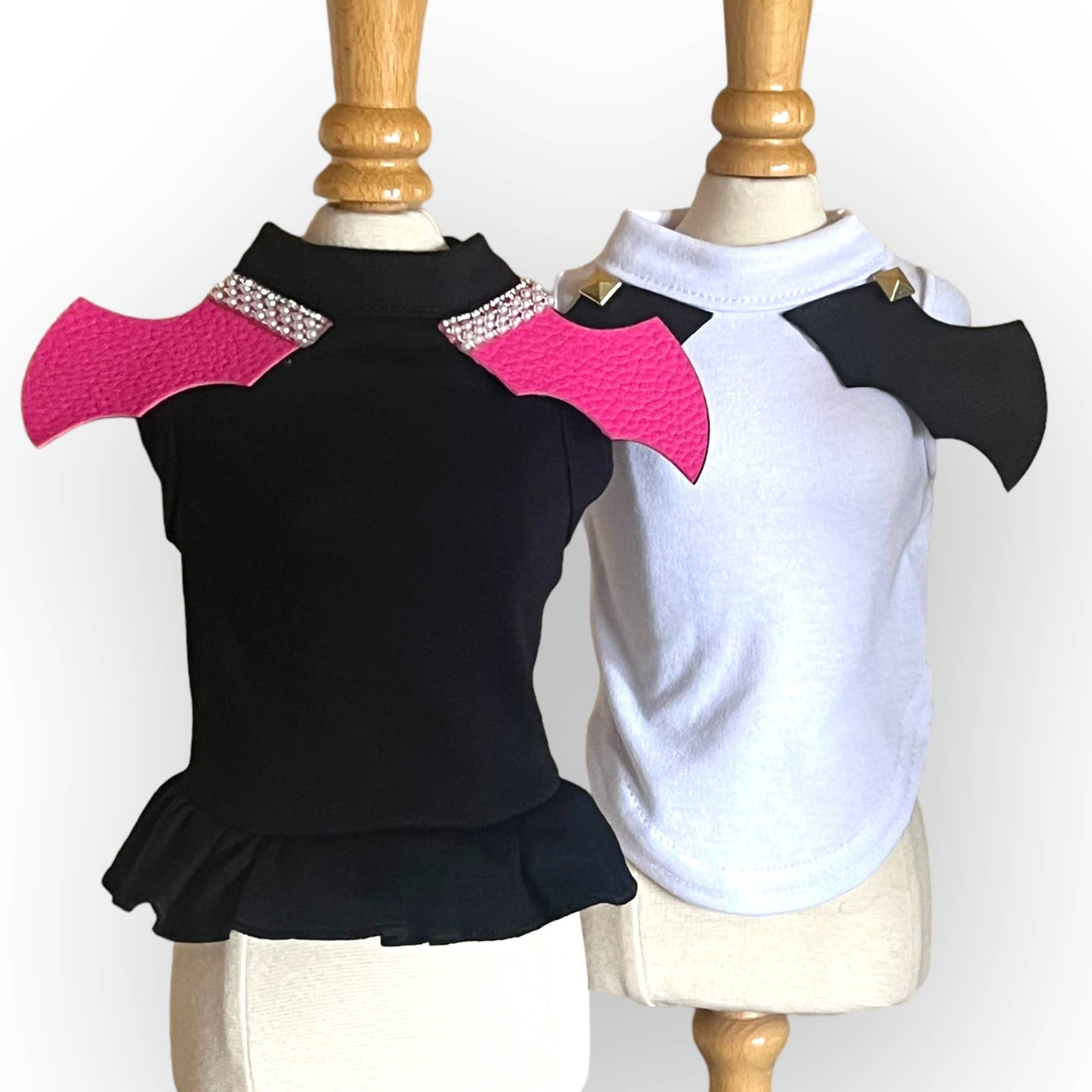 TD Bat Girl Polyester Dog Dress Plain Style XS and S Sizes for Autumn Winter Christmas and Halloween Cat Accessories Coat