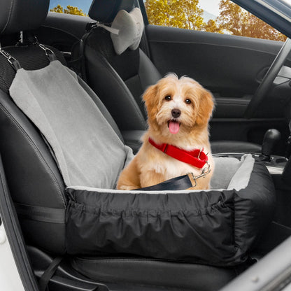 Pet Car Seat Cushion Small Dog Car Seat Safety Belt Coral Fleece Dog Booster Cushion Car Seat