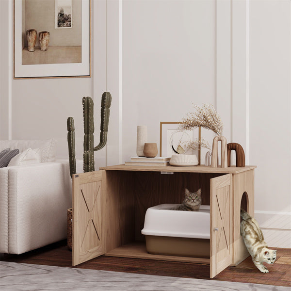 Wooden Cat Litter Box Enclosure