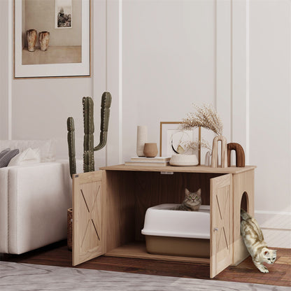 Wooden Cat Litter Box Enclosure
