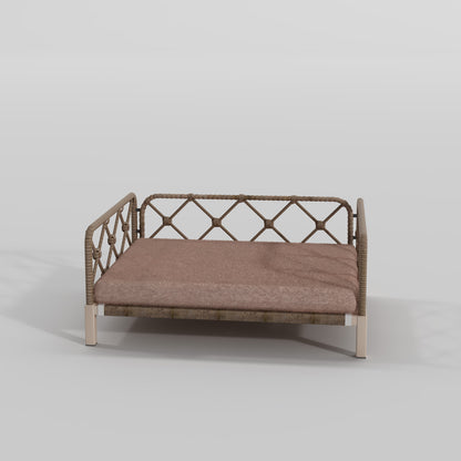 Wicker Pet Bed Rattan Dog Sofa Bed Outdoor Indoor Water Resistant