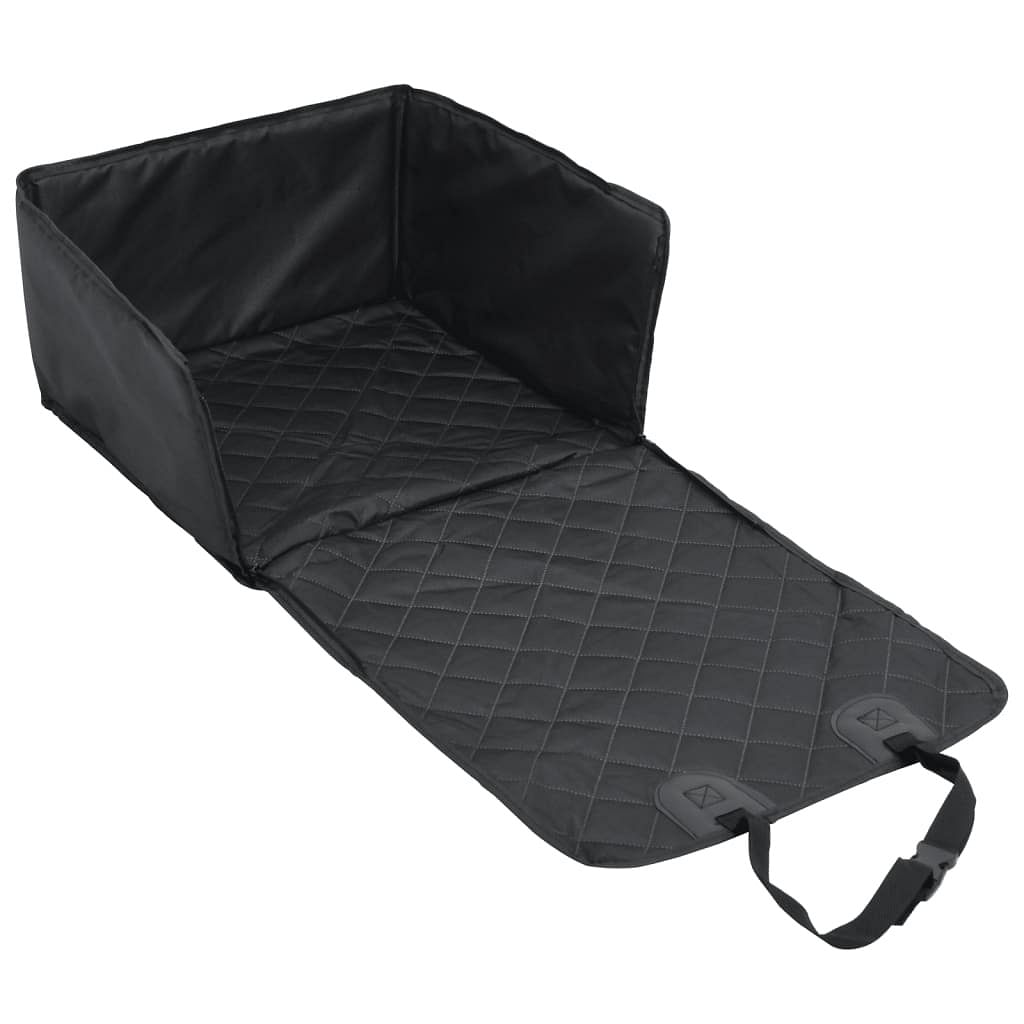 VidaXL W2B Black 600D Oxford Fabric Dog Car Seat 17.7x17.7x9.8/21.7in with Animal Print Pattern for Cats