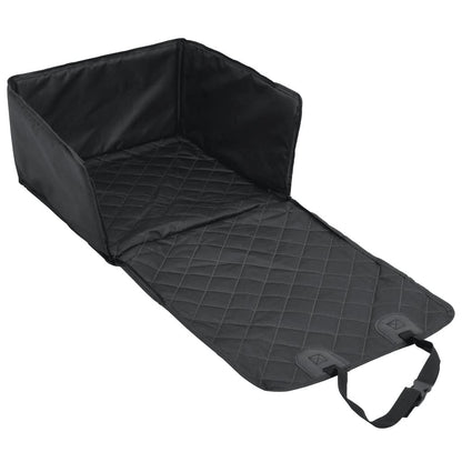 VidaXL W2B Black 600D Oxford Fabric Dog Car Seat 17.7x17.7x9.8/21.7in with Animal Print Pattern for Cats