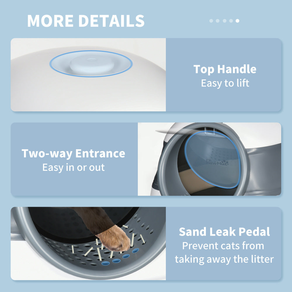 Cat Litter Box with Lid, Covered Litter Box w/ High Sides, Air Freshener, Large Two-Way Entrance Kitty Litter Box