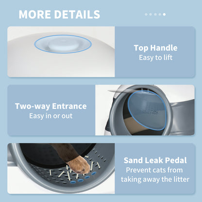 Cat Litter Box with Lid, Covered Litter Box w/ High Sides, Air Freshener, Large Two-Way Entrance Kitty Litter Box