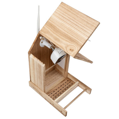 Smart Bird Feeder with Solar Powered Camera, Bird-Watching Camera Outdoor Feeder with 200W 1080P Camera, 3.5L Food Case, 128G SD