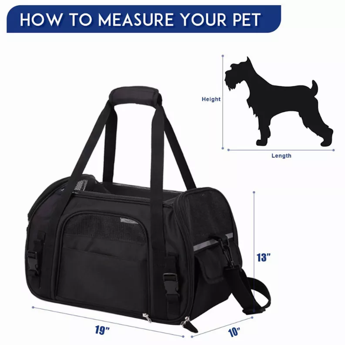 TD JESPET Airline Approved Cat and Dog Carrier Soft-Sided Collapsible Travel Handbag for Small Dogs Cats Car Seat Pet Carrier