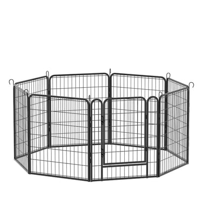 8 Panels Heavy Duty Metal Playpen with door,31.7"H Dog Fence Pet Exercise Pen for Outdoor, Indoor