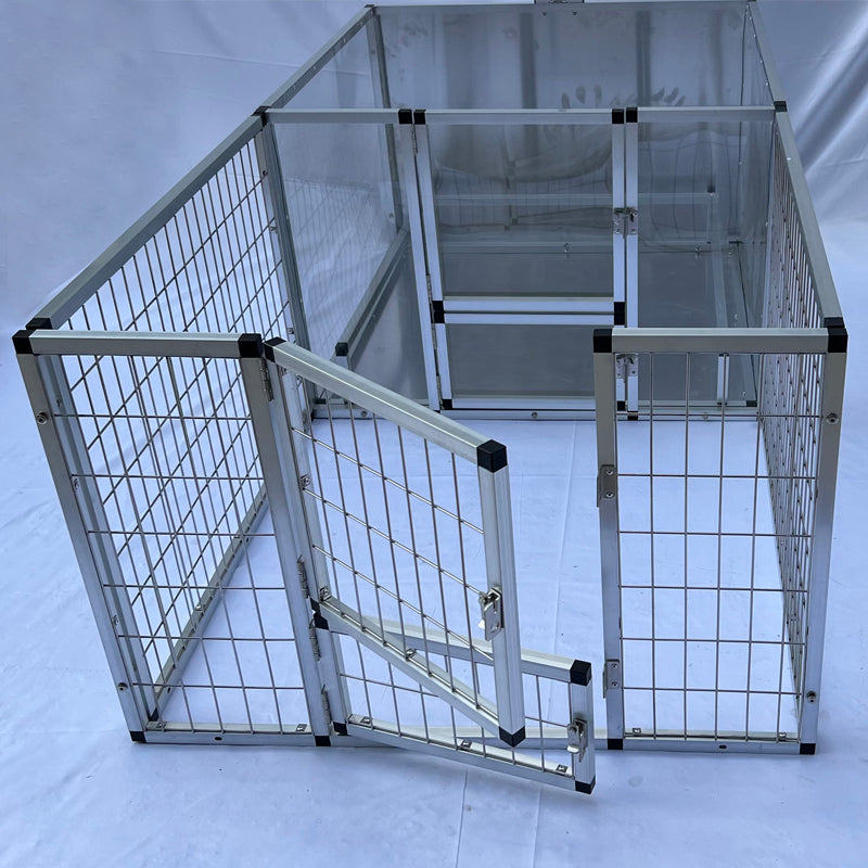 United States WAREHOUSE 7 DAYS to DOOR Metal and Glass Puppy Whelp Ing Box Large Aluminum Dog Elevated Whelp Ing Box with Fence